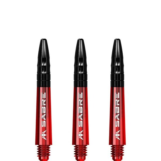 Mission Sabre Shafts - Polycarbonaat Dart Shafts - Short - Red- Black Top