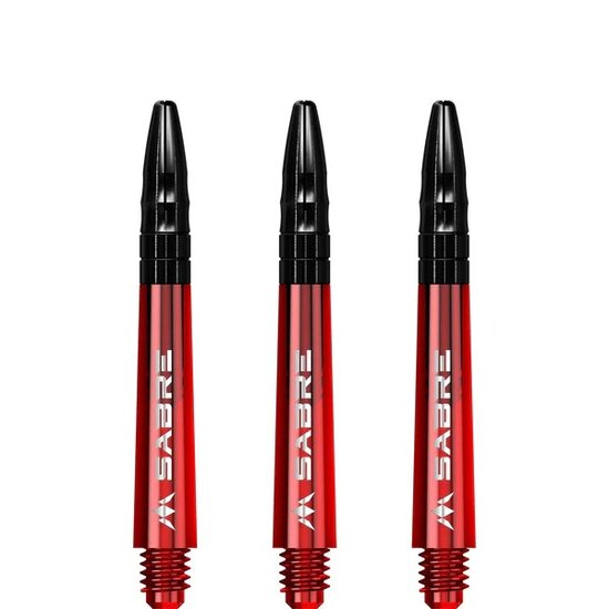 Mission Sabre Shafts - Polycarbonaat Dart Shafts - Inbetween - Red - Black Top