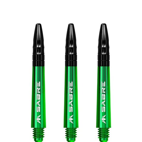 Mission Sabre Shafts - Polycarbonaat Dart Shafts - Inbetween - Green - Black Top