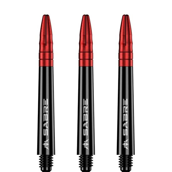 Mission Sabre Shafts - Polycarbonaat Dart Shafts - Inbetween+ - Black - Red Top