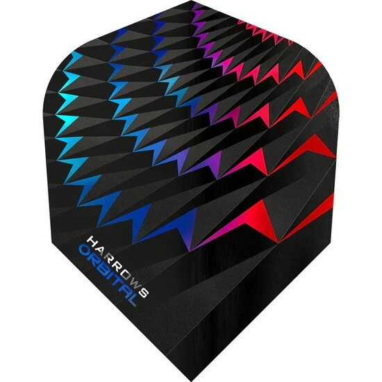 Harrows Orbital Dart Flights - 100 micron - No6 - Std - Aqua Blue Red