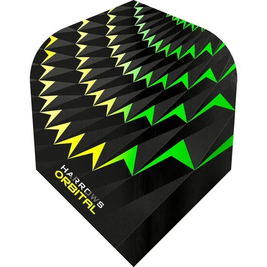 Harrows Orbital Dart Flights - 100 micron - No6 - Std - Yellow Green