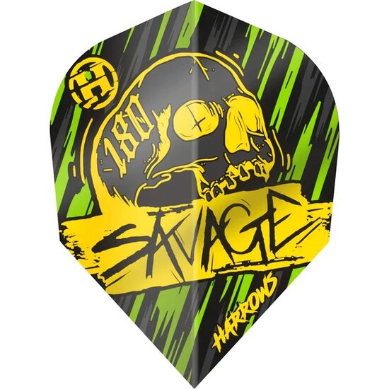 Harrows Savage Yellow/Green NO6 - Dart Flights