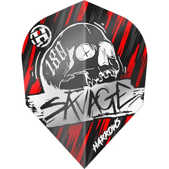 Harrows Savage Red Silver NO6 - Dart Flights