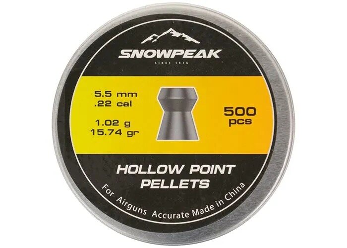 Snowpeak 5.50 mm 1.02 gram - 15.74 grain Hollow Point - 500 stuks
