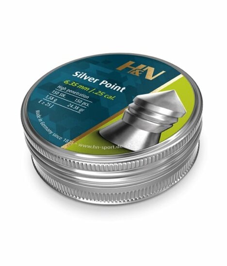 H&amp;N Silver Point 6.35 mm 1.58 gr - 24.38 grain