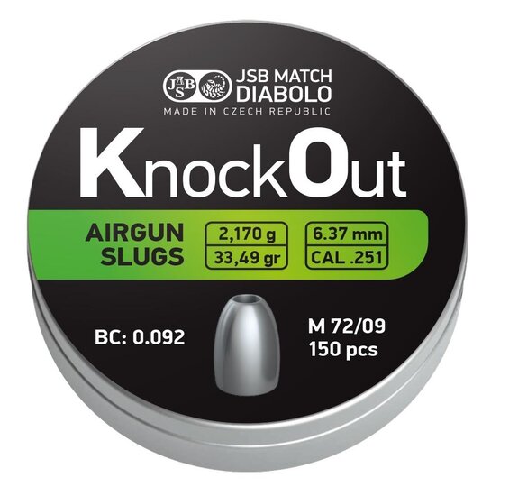 JSB Knock Out Slugs 6.37mm Kaliber .25 - 2.170 gr - 33.49 grain