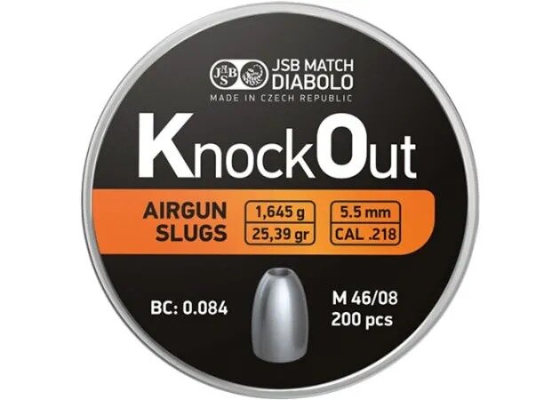 JSB Knock Out Slugs 5,5mm Kaliber .218 - 1.645 gr - 25.39grain