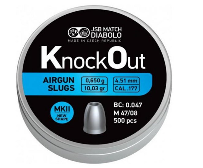 JSB Knock Out MKII Airgun Slugs 4.51 mm 0.650 gram - 10.03 grain