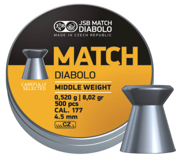 JSB Match Diabolo Middle Weight 4.49 mm 0.520 gram - 8.02 grain
