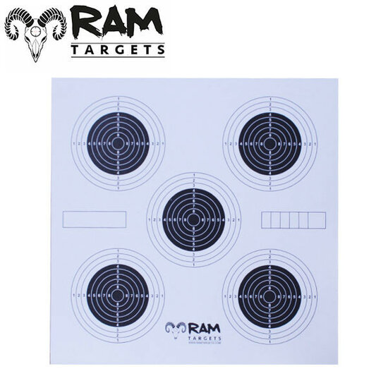 RAM TACTICAL SCHIETKAARTEN 17X17CM FIVE DOT