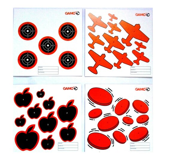 GAMO | SCHIETKAARTEN | 100 STUKS ASSORTI | 14 x 14 cm