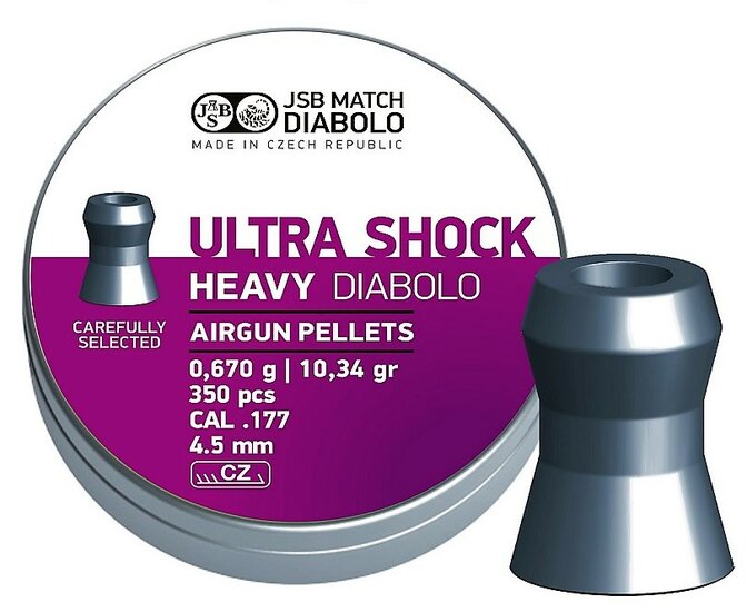 JSB Ultra Shock Heavy Diabolo Airgum Pellets 4.50 mm 0.670 gram - 10.34 grain