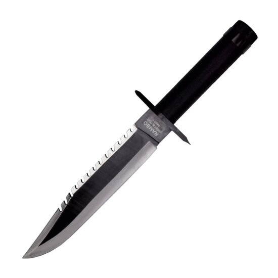 Survival Knife I | RAMBO | With Leather Sheath | Black