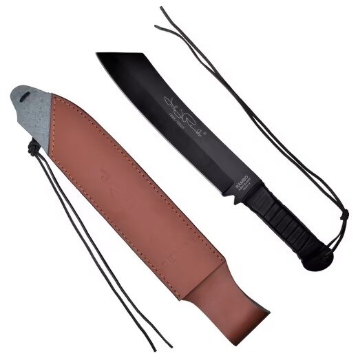Survival Knife IV | RAMBO | With Leather Sheath | Black
