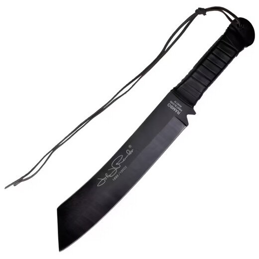 Survival Knife IV | RAMBO | With Leather Sheath | Black