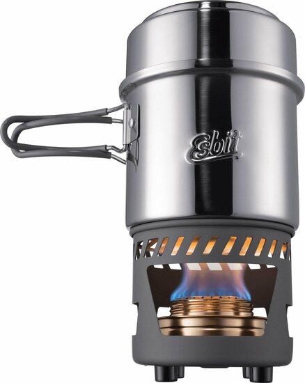 Esbit | Solid Fuel | RVS kookset | 985ml | 470ml | Met 2 Branders