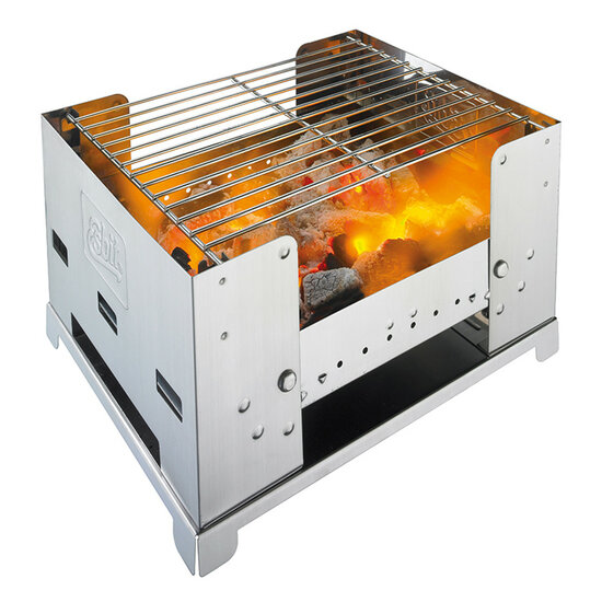 Esbit | Opvouwbare BBQ | RVS Grill | Tas + Bewaarzak kolen